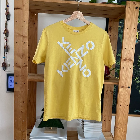 Kenzo Yellow Vanilla Sport Big X Logo Cotton T-shirt Medium - Picture 5 of 16